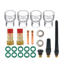 23 Stuks TIG Stubby Gaslens TIG Collet 12Pyrex Cup TIG Gaslens Alumina Nozzle Kit voor DB WP17/18/26 TIG-Lassen