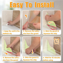 Shower Water Guard,Corner Water Guard 2 Pcs, Guard for Bathtub, Guard for Tub Will Colorful Shine