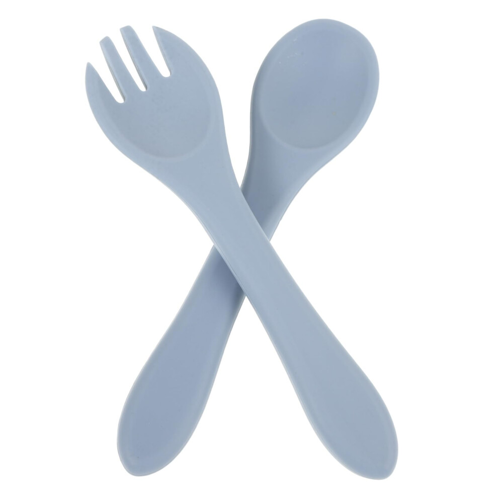 Baby Silicone Feeding Utensils Set with Ergonomic Non‑Slip Fork and Spoon for Toddler Training