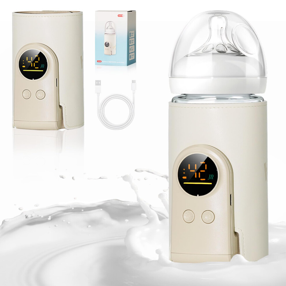 Portable USB Rechargeable Baby Bottle Warmer for Travel, Fast Heating, Smart Temp Control, 10000mAh