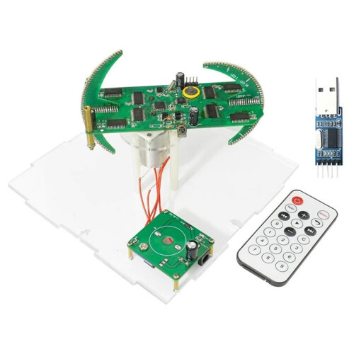 Dual Axis Spherical Rotating LED Kit Color Clock Display Remote Control Microcontroller DIY Electronic with Downloader