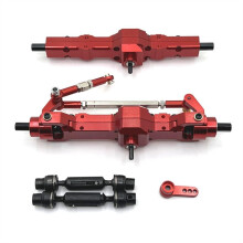 Axle Assembly Drive Shaft Set for WPL 1/10 C74 1/16 Full Range Remote Control Car Metal Upgrade Red