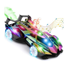 Remote Control Car High Speed RC Racing Drift Car with 360 Rotating, Lights, Music and Spray Toy Gift for Kids Birthday