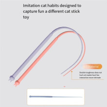 Gesimuleerde Muis Staart Kat Speelgoed Kat Teaser Grappige Stok Siliconen Lange Staart Huisdier Interactief Speelgoed voor Katten Huisdier Kitten