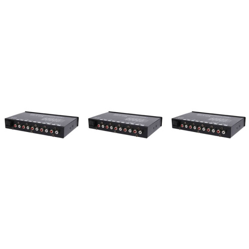 3X 7-Band Audio Equalizer, Adjustable 7 Bands EQ Car Amplifier Graphic Equalizer with CD/AUX Input Select ,Black
