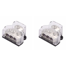 2X 3-Wege-Stromverteilerblock 1x0 Gauge Eingang 3x4 Gauge Ausgang Stromverteilerblock für Car-Audio-Splitter