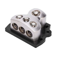 2X 3-Way Power Distribution Block 1x0 Gauge in 3x4 Gauge Out Power Distribution Block for Car Audio Splitter