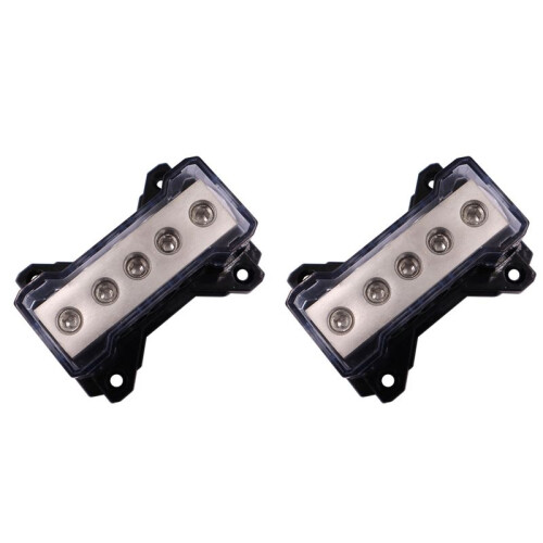 2X Power Distribution Block Splitter Car Audio Modified Power Amplifier Ground Wire Hub Negative Ground Junction Box 1