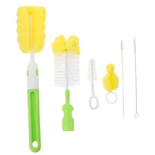 6Piece Baby Bottle Cleaning Brush Set with Gentle Sponge and Flexible Handle for Parents