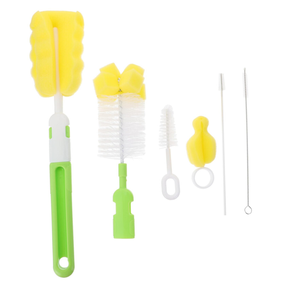 6Piece Baby Bottle Cleaning Brush Set with Gentle Sponge and Flexible Handle for  Parents