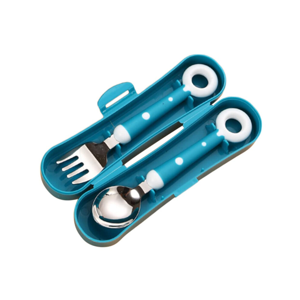 Baby Feeding Spoon and Fork Set with Ergonomic NonSlip Grip and Smooth Rounded Edges
