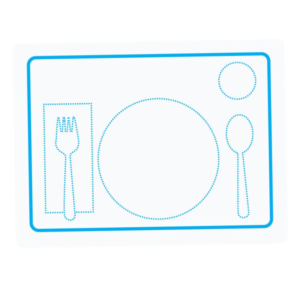 Silicone Baby Placemat Non Slip Easy Clean Toddler Feeding Mat With Tableware Guide 40X30cm White