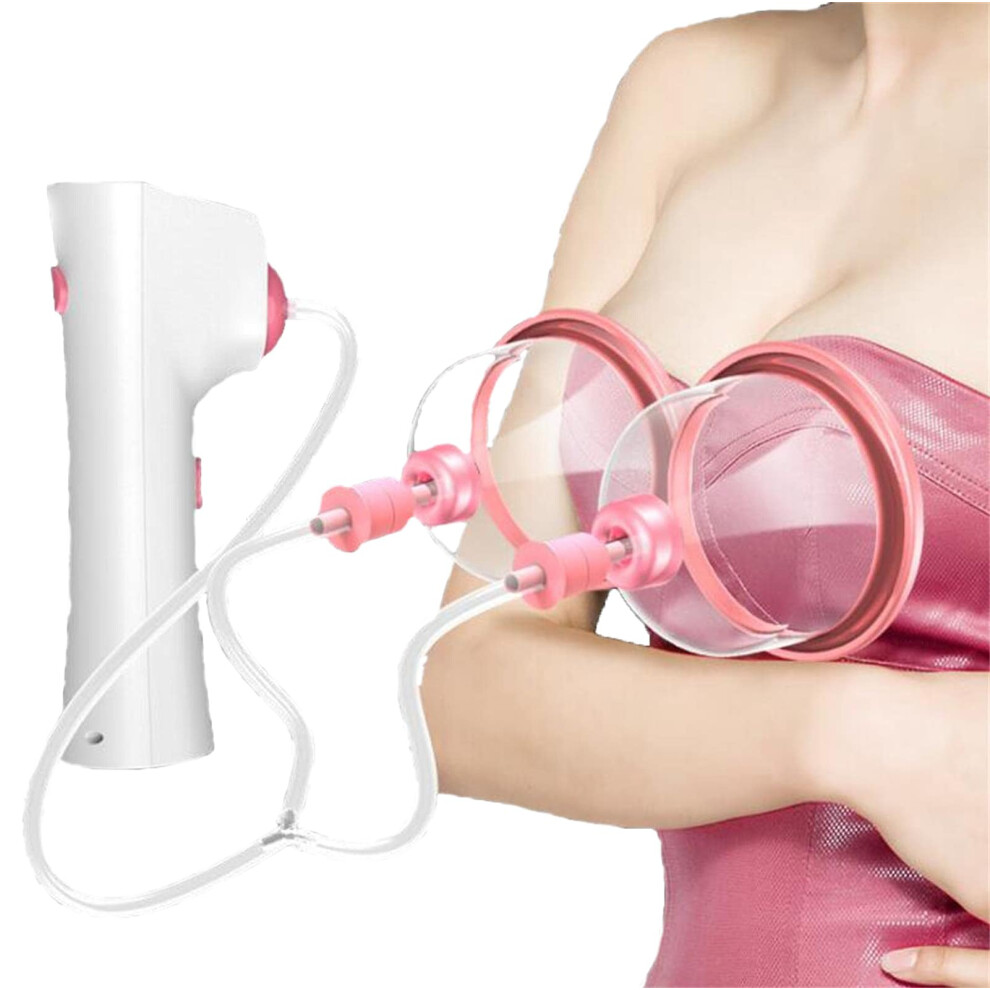 Electric Breast Massager with Dual Cup Vacuum Therapy, Adjustable Intensity, USB Rechargeable