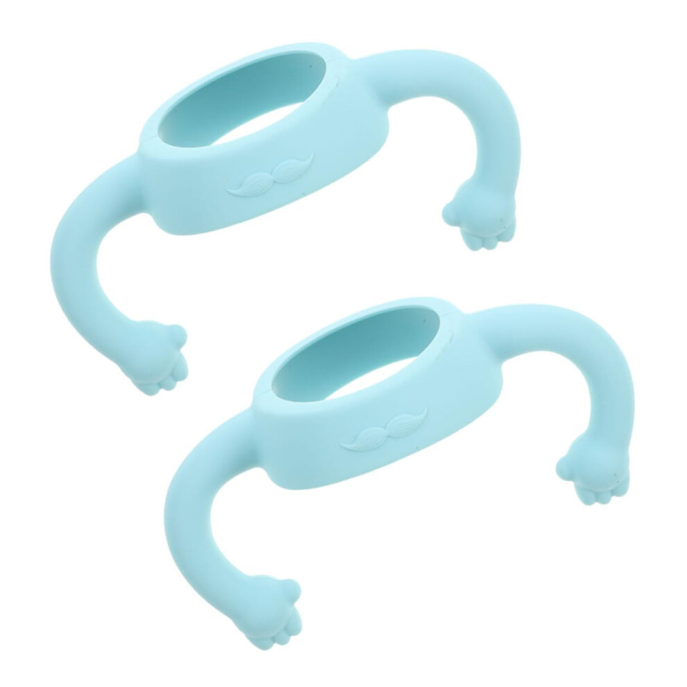 2pcs Soft Silicone Baby Bottle Handle Set, Non Slip Ergonomic Grip for Newborn Self Feeding