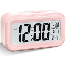 Digital Alarm Clock, LED Light Alarm Clock, Battery Operated Silent Aalarm Travel Clock,