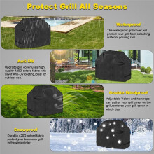 Grill Cover, BBQ Cover, Waterdicht & UV-Bestendig, Gas Grill Cover, Handig Duurzaam Ripstop 145X61X117Cm