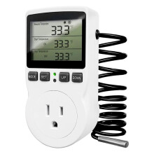 Digitale Temperatuurregelaar Stopcontact, 120V Elektrische Thermostaat Stopcontact 110V voor Reptielen Terrarium Kas Amerikaanse Stekker