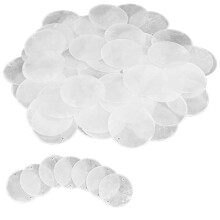 60 Conchiglie Capiz Rotonde da 2 Pollici con 2 Fori Conchiglie Rotonde Naturali Conchiglie Bianche per Campanelli Eolici Creazione di Gioielli