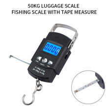 1Pcs 50Kg Travel Scale Digital Fishing Scale with Ruler High Precision Fishing Scale No Battery