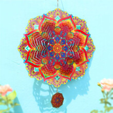 Mandala Wind Chime 3D Rotating Wind Chimes Luxury Art Garden Hanging Outdoor Decoration for Ornaments