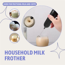 Mousseur à Lait éLectrique Portatif USB Rechargeable Mousse Maker Boisson MéLangeur Fouet Batteur pour Café Latte Matcha