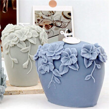 Stampi per Candele Cilindriche in Silicone, Fiori in Rattan 3D Stampo per Candele in Silicone per Candele per Aromaterapia, (B)