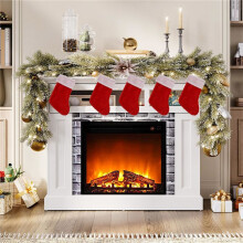 10PCS Red Christmas Stockings Christmas Stockings Holder Socks Home Fireplace Gift Storage Bags for Holiday
