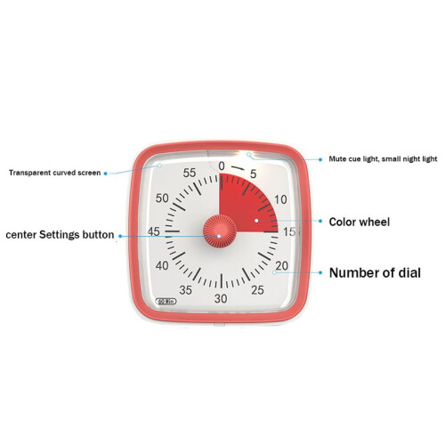 60-Minute Timer, Classroom Classroom Timer, Countdown Timer for Kids and Adults,  Management Tool for Teaching Black 1