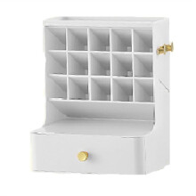 Three-Layer Desktop Cosmetic Organizer Bathroom Capacity Cosmetic Box Women Jewelry Lipstick Drawer Makeup Case B