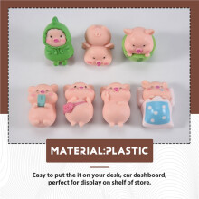7Pcs Pig Plastic DIY Home Decoration Figurines Landscape Accessories Fairy Garden Miniatures Room Decor
