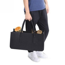 Accessoire Dekoration Stilvolle Aufbewahrungstasche Zeitung Picknick Kleidung Filz Brennholz Einkaufskorb Reisekorb Schwarz