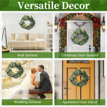 Eucalyptus Wreath Farmhouse Decor, Green Wreath Front Door Farmhouse Artificial Wreath Spring Summer Greenery Wreath