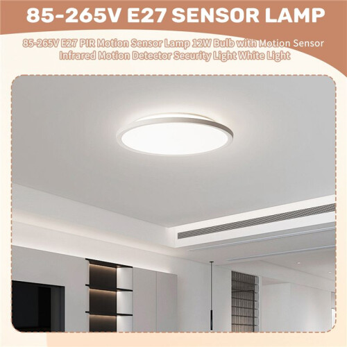 85-265V E27 PIR Motion Sensor Lamp 12W Bulb with Motion Sensor Infrared Motion Detector Security Light White Light 1