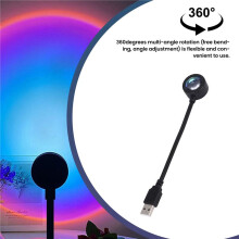 LED USB Sunset Lamp Night Light Projector Birthday Party Decoration Portable Mood Light for Bedroom Living ,Sunset Red