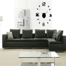 DIY Wall Clock,3D Acrylic DIY Mirror Wall Clock, for Living Room Bedroom Home Decorations Silver