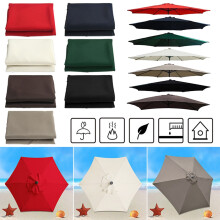 3 Meter Vervanging Doek Ronde Tuin Paraplu Cover voor 8-Arm Paraplu Zonnescherm Schild Regenhoes Tuinbenodigdheden, Kaki