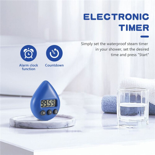 Digital Bathroom Clock Waterproof Shower Clock Timer Temperature Humidity Visual Countdown Timer Wall Clock 1