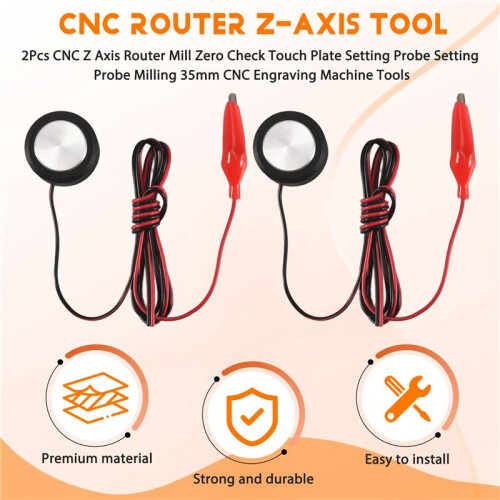 2Pcs CNC Z Axis Router Mill Zero Check Touch Plate Setting Probe Setting Probe Milling 35mm CNC Engraving Machine Tools 1