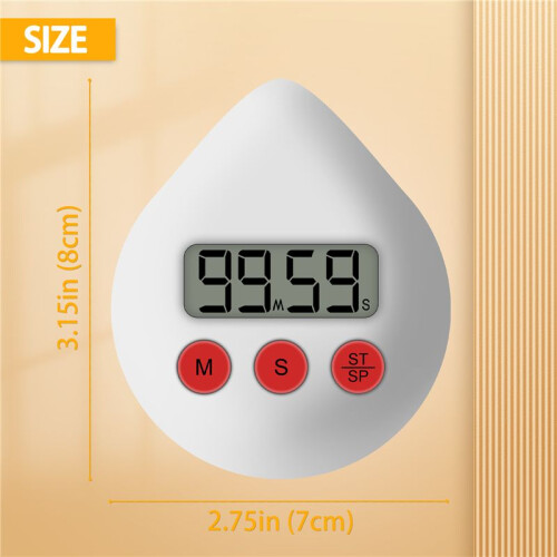 Digital Clock Timer Temperature Humidity Visual Countdown Timer Wall Clock White 1