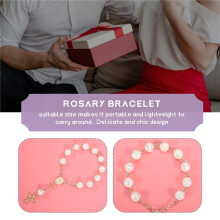 20Pcs Baptism Favors with Rosaries Acrylic Beads Bracelet Christening Communion Finger Rosarie Bracelet
