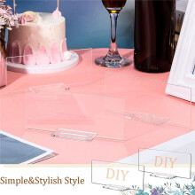 10 Pcs Acrylic Place Card Stands Clear Table Display Holder Sign Stand Wedding Table Number with Card Slot for Wedding
