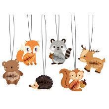 Bos Dieren Houten Ornamenten Kerst Dieren Hout Hangende Ornamenten Bos Dieren Kerstboomversieringen
