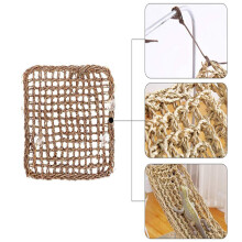 2 Pack Bearded Dragon Hammock, Reptile Climbing Decor, Lizard Lounger Natural Seagrass Fabric Hammock for Reptiles