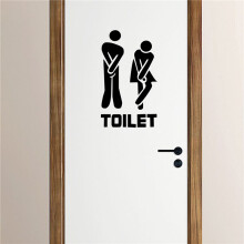 Images DrôLes de DéCoration Murale de Porte de Toilette, Accessoires de Porte Amovibles, Bricolage, Autocollant en Vinyle, Toilettes