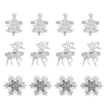 Christmas Napkin Holder, Elk Snowflake Xmas Tree Napkin for Winter Holiday Dinner Setting and Christmas Decorations