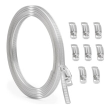 10FT Stainless Steel Hose Clamp Assortment Kit,Worm Gear Band Hose Clamp Screw Pipe Clamp for Duct,Tube and Fuel