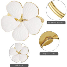 Serviettenringe, 12 StüCk, Blumen, Serviettenringhalter, Esstische, Ringe, Elegante Verzierung, Tischdekoration, Weiß