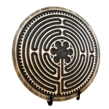 Labyrinths Wood Labyrinths Finger Labyrinths for Meditation and Prayer, Wooden Mindfulness Tool and Altar Decoration M