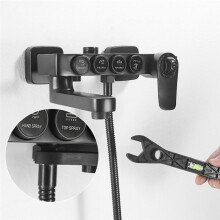 2 Pieces of PPR Hose Nut Plastic Shower Wrench Shower Mixer Valve Faucet Mounting Wrench with Level Gauge.