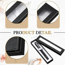24 Pcs Pen Gift Box Empty Pen Cases with Clear Lid Pen Display for Christmas Gift Packing (Black, Beige, Bronze)